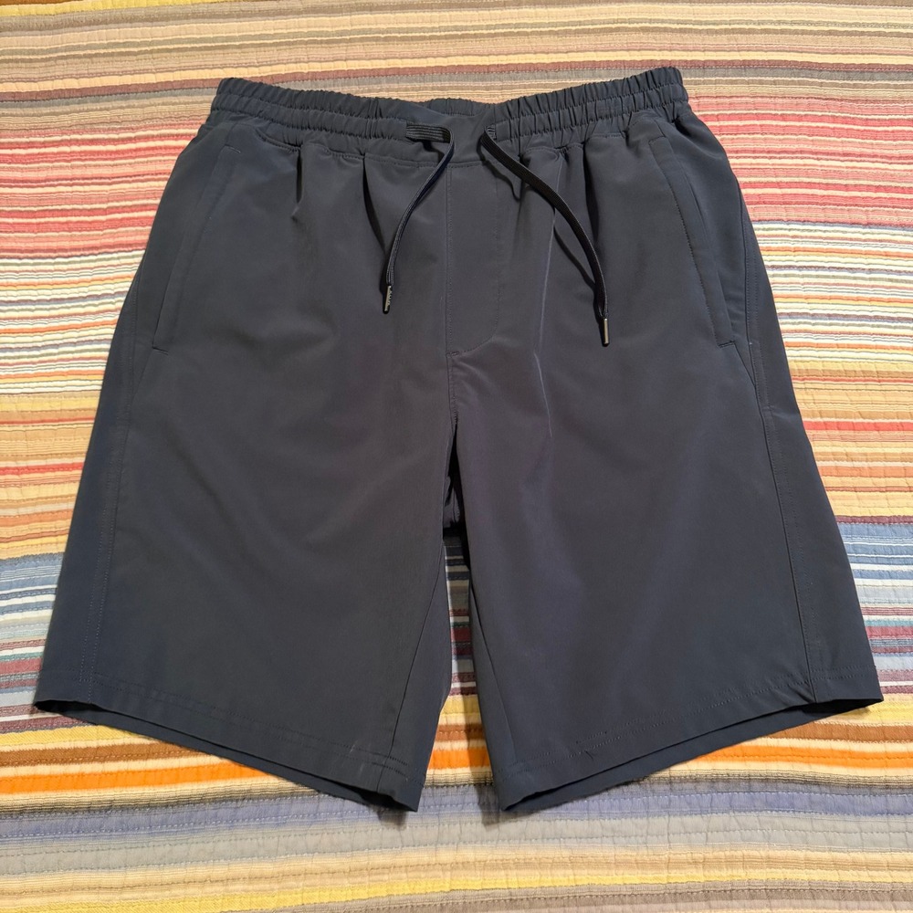 Right of Way Mens Performance Shorts Navy Blue Elastic Drawstring Size‎ M